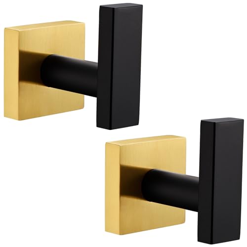 Bathroom Towel Hook Black & Gold (Black & Gold)