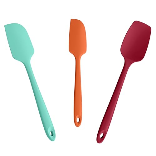600°F Heat Resistant Silicone Spatula Scrapers (Set of 3 / Multicolor 4)