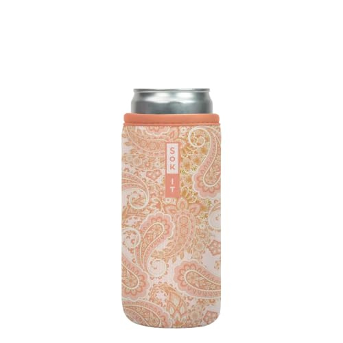 CanSok Sleeve for Beer & Soda Insulated Neoprene Cover (Paisley Dreams / 12oz Slim Can Sleeve)