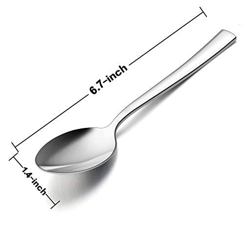 Teaspoon Set of 12 (6.7 Inches(Silver))