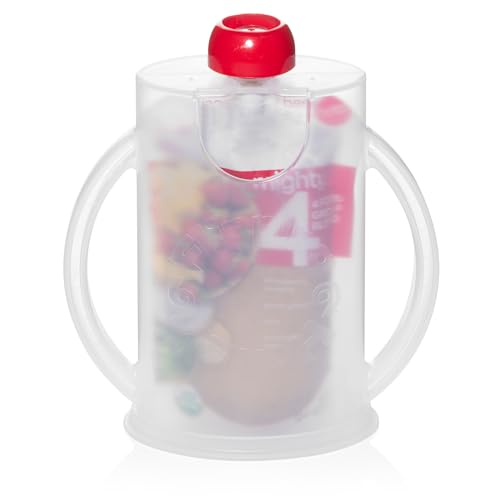 Original Squeeze Proof Flipping Holder with Open Bottom for Food Pouches & Juice Boxes (White)