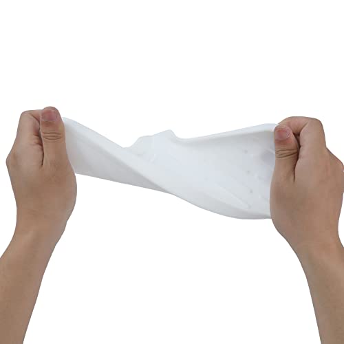 Silicone Soap Dish with Drain Spout (White / L(12"×4"))