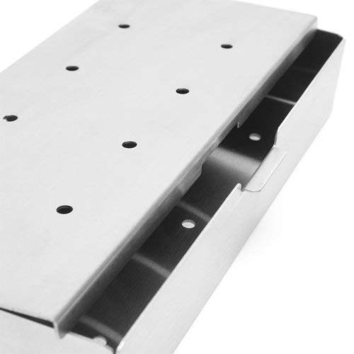 Grill Wood Chip Smoking Box (Wood Chip Smoking Box: Stainless Steel / 8.73" x 3.75" x 1.5")
