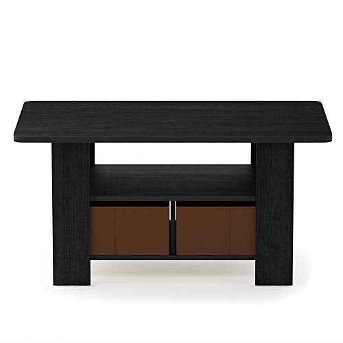 Andrey Coffee Table with Bin Drawer (Americano/Medium Brown / 2 Bin)