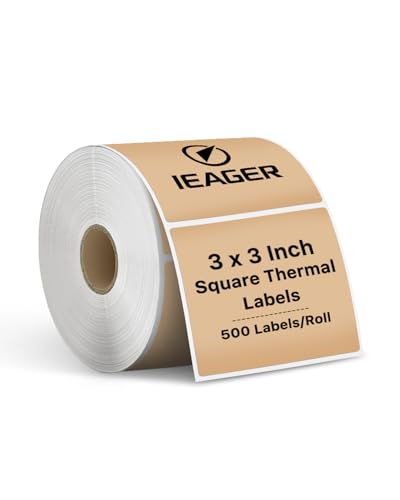 Brown 3" x 3" Square Thermal Label Stickers (3"x3" / Brown)