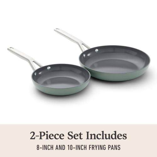 Ceramic Nonstick 8" and 10" Frying Pan Set (Silver Ash)