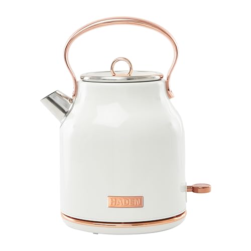 Heritage 1.7 Liter Stainless Steel Electric Kettle (Ivory & Copper)