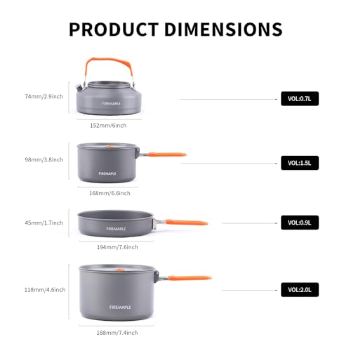 Feast 4 Outdoor Camping Cookware (Feast4-orange)