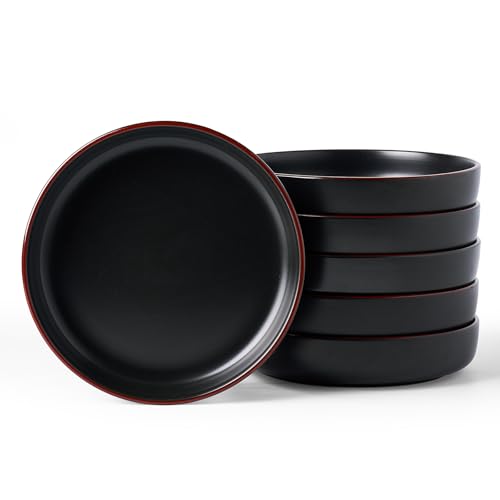 Mercury Pasta Bowls Set of 6 (Black / 6 pcs)
