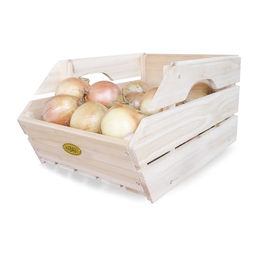 Wood Potato Onion Storage Bins (Clear)