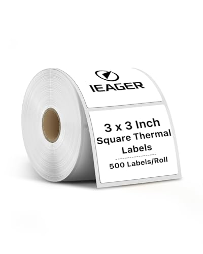 White 3" x 3" Square Thermal Label Stickers
