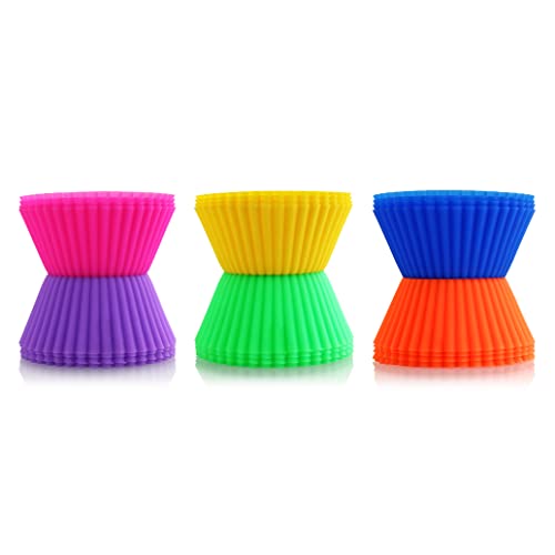 44270 Reusable Silicone Baking Cups and Cupcake Liners (2.75" Dia(top) x 1.25" tall and 1.8" Dia (bottom))