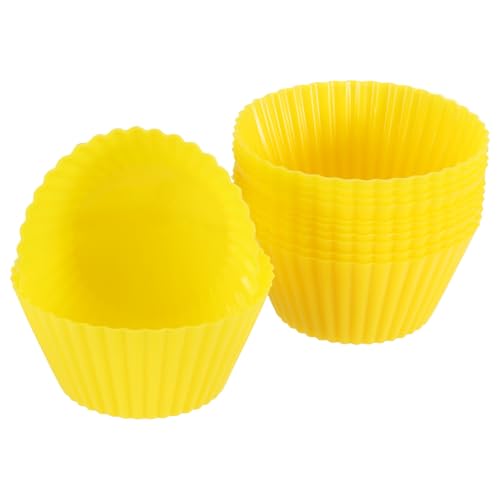 12Pcs Silicone Cupcake Liners (Yellow / 2.8")