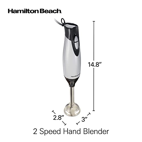 4-in-1 Electric Immersion Hand Blender with Handheld Blending Stick, Whisk + 3-Cup Food & Vegetable Chopper Bowl, 2-Speeds, 225 Watts, Silver and Stainless Steel (59765) (3-Piece / Blender)