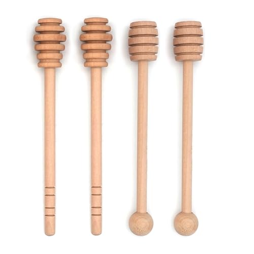 4PCS 6 inch Honey Dipper Sticks Honey Spoon (C Set)
