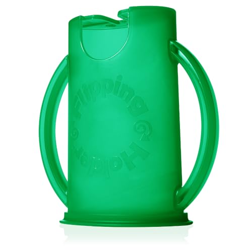Original Squeeze Proof Flipping Holder with Open Bottom for Food Pouches & Juice Boxes (Green)