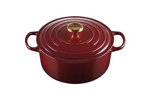 Enameled Cast Iron Round Dutch Oven (Garnet / 5.5 Qt)