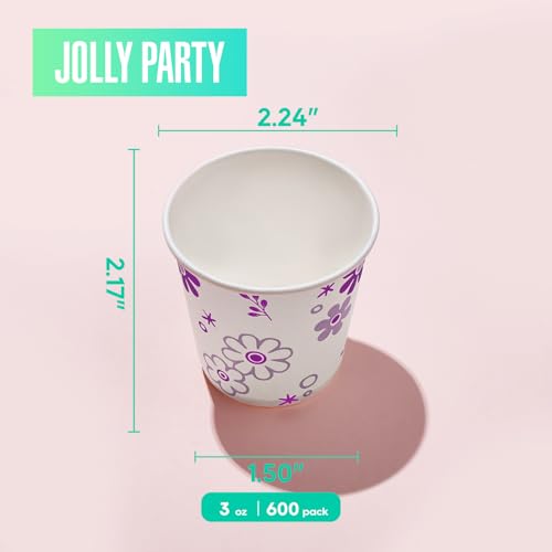 600 Pack Paper Cups 3oz Disposable Bathroom Cups Mouthwash Cups (JP-3-ZB01-600-G)