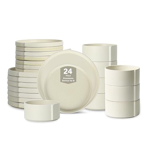 Bao 24 Piece Dinnerware Set Stoneware (Beige / 24-Piece - Service for 8)