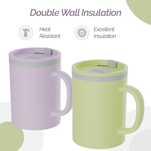 Iconic Desk Mug 16 Oz (Purple/Yellow)