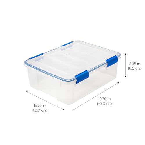3 Pack 26.5 Qt Storage Bins with Gasket Lids (27 Qt. - 3 Pack)