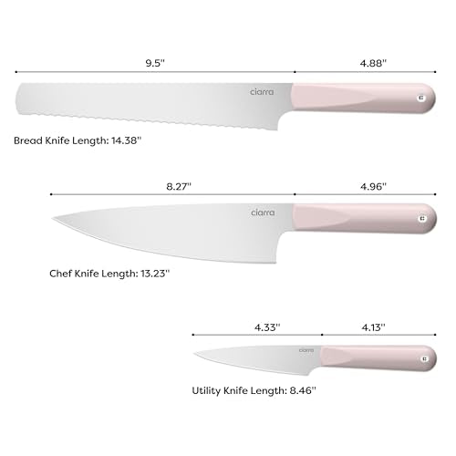 Professional Kitchen Knife Set 4 PCS (Pink)