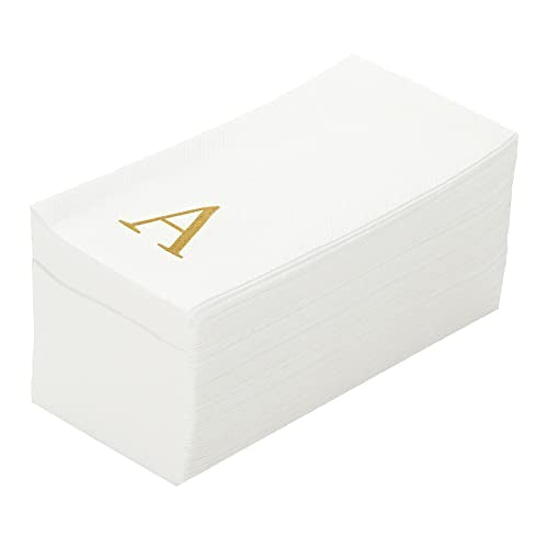 Paper Rectangle Gold Letter A Linen (Gold / 2000 Count / A)