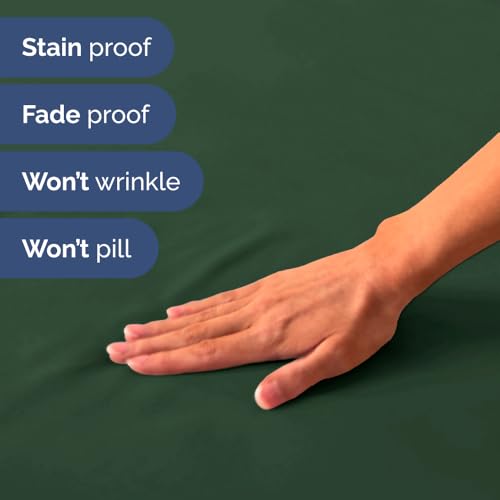 Short Queen Size 4 Piece Bed Sheet Set (17 - Emerald Green / Short Queen)