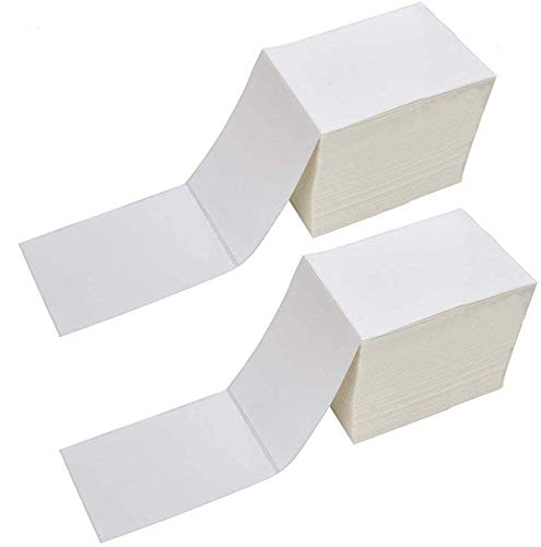 Fanfold 4 x 6 Direct Thermal Shipping Labels with Perforations (2 Stacks=2000 Labels / Fanfold)