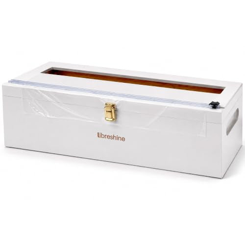 White 18 Inch Commercial Plastic Wrap Dispenser with Cutter