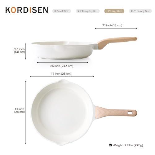 Ceramic Non Stick Frying Pan Skillet (White Ceramic / 11 Inch)
