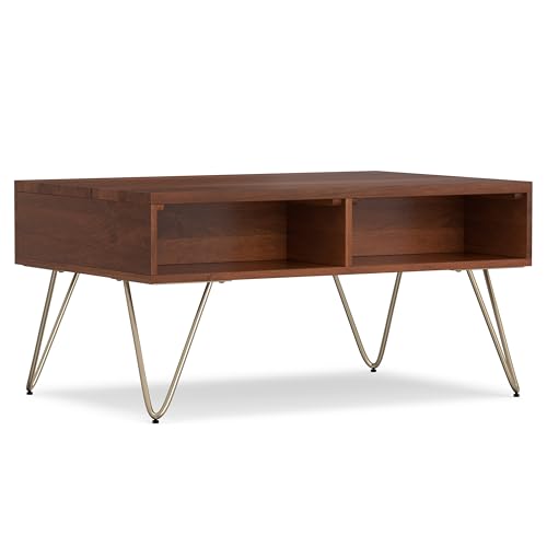 Hunter 36" Wide Solid Mango Wood Coffee Table in Brown (Lift Top Coffee Table / 36 inch / Umber Brown)