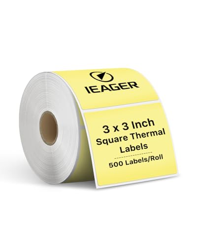 Yellow 3" x 3" Square Thermal Label Stickers