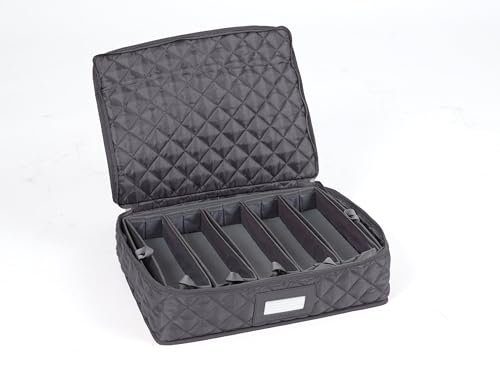 Flatware Storage Case with Removable Trays (Slate Quilted Polyester / 15.5 x 11.5 x 3.5)