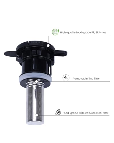 Stainless Steel Thermal Coffee Carafe Lid With Tea Infuser (black lid / universal)
