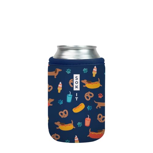 CanSok Sleeve for Beer & Soda Insulated Neoprene Cover (Hot Dawgs / 12oz Can Sleeve)
