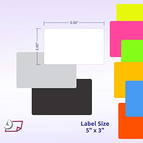 500 Rectangle Stickers (Fluorescent Green)