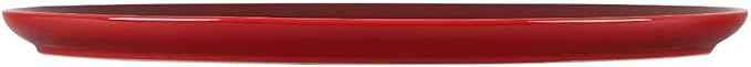 Le Creuset Stoneware Noel Collection: Oval Santa Cookie Platter, 14 oz., Cerise w/Embossed Design