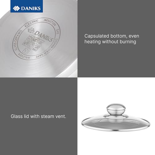 Classic 12 Piece Stainless Steel Cookware Set with Glass Lids (12-pcs Set)