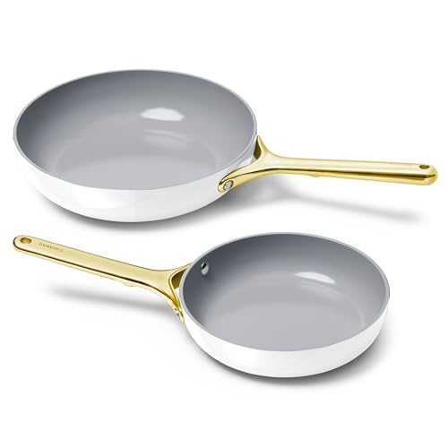Non-Stick 2-pc Fry Pan Set (White / 2-pc Set)