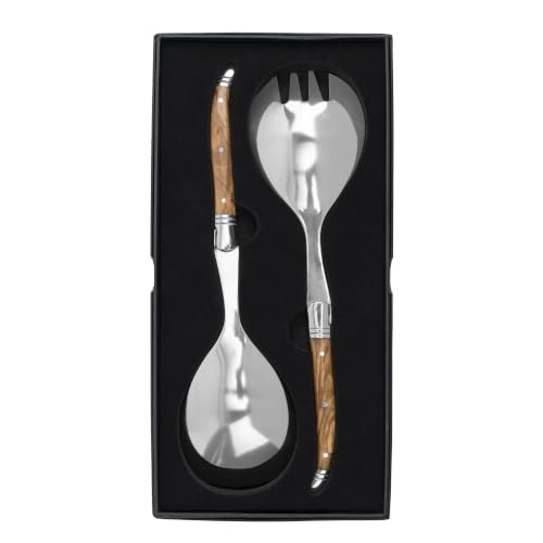 Laguiole 2 Piece Olive Wood Salad Server Set (Olive Wood)
