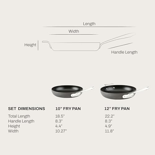 HA1 Nonstick Fry Pan Set with lids (10" + 12" Fry Pan Set)