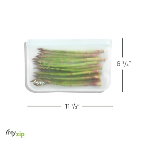 re) zip Reusable Half Gallon Freezer Food Storage Bags, Leakproof, 4-Pack (Half Gallon (Clear))