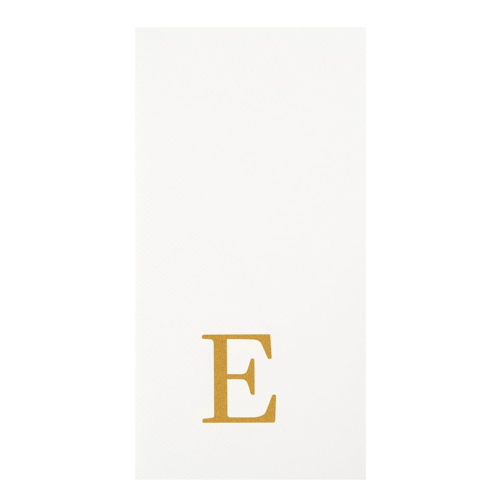 Paper Rectangle Gold Letter E Linen (Gold / 2000 Count / E)