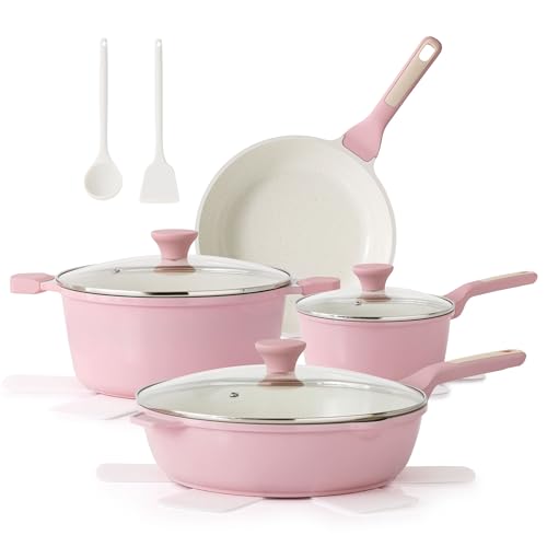Nonstick Ceramic Cookware Set Large 13 (Blossom Pink)
