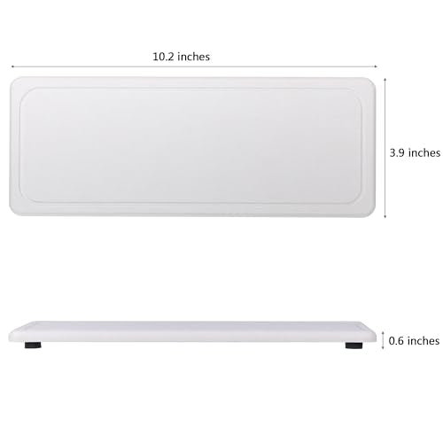 2Pcs Water Absorbent Diatomite Coasters Bathroom Sink Stone Trays (White / 10.2" x 3.9")