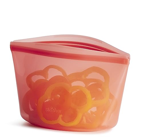 Premium Reusable Silicone Food Storage Bowl (Red / 6-Cup)