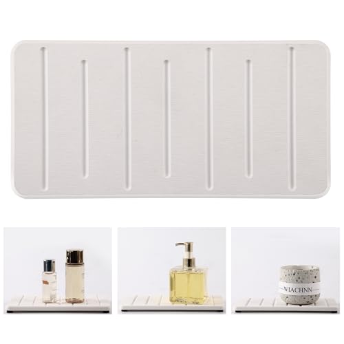 2PCS Water Absorbing Stone Tray for Cosmetics & Hand Soap & Houseplants (2 Count)
