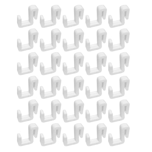 30PCS Basket Rack Multifunctional Clip Hooks Plastic Shower Toilet Bathroom Shelf Hooks for Hanging Keys Storage Clothes Hat Light Strip Kitchenware Coffee Cups Flatware Bags White
