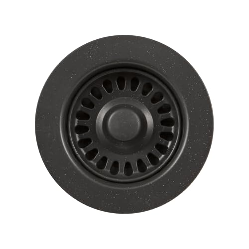 190-9265 - 3-1/2 Inch Matte Black Kitchen Sink Basket Strainer, Durable Food Catcher Stopper for Metal Kitchen Sink, Ideal for Filtering Waste and Preventing Clogs (3.5 Inch - Matte Black)